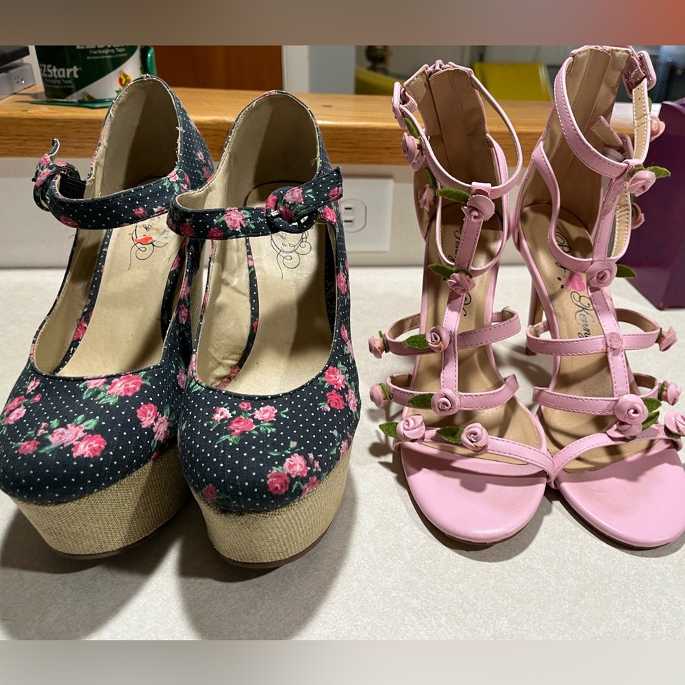 Lot of 4 pair Women’s Boots, Wedges and High Heel Penny Loves Kenny Fergalicious